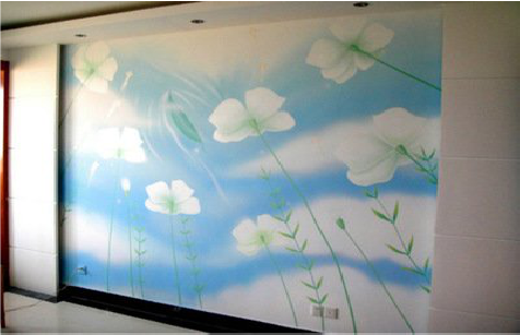 武平画墙绘怎么画好白云的蓬松感？