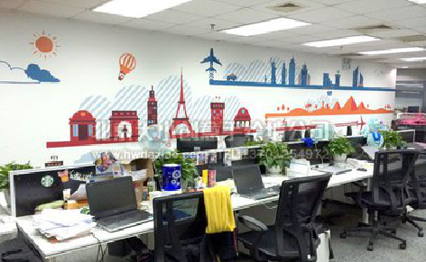 武平教你设计办公室墙绘的方法。