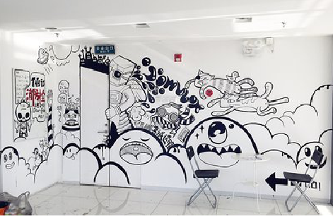 武平手绘墙并非传统涂鸦。